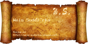 Weis Sudárka névjegykártya